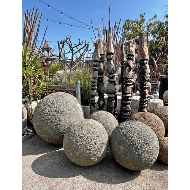 Modern Vintage Rustic Stone Garden Sphere X-Large For Sale - Image 3 of 5