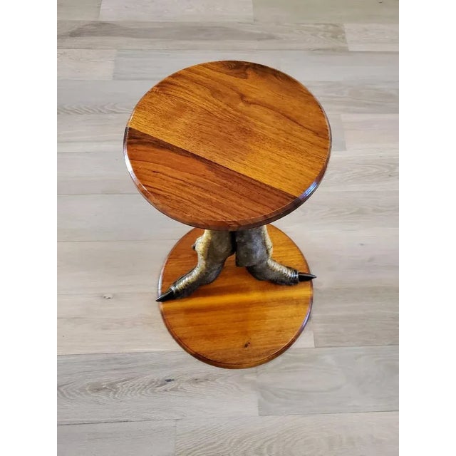 Vintage Ostrich Taxidermy Pedestal Table For Sale - Image 4 of 11