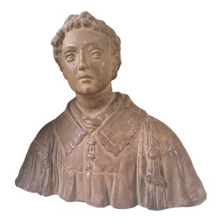 Late 19th Century Terra Cotta Bust of a Saint For Sale