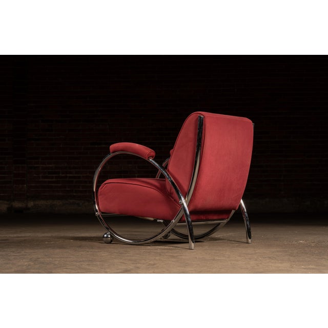 Late 20th Century After-Kem Weber Red Modernist Chair by Opus21 For Sale In Chicago - Image 6 of 10
