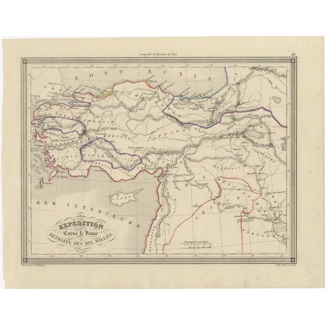 Antique Map of the March of the Ten Thousand, 1845 For Sale - Image 3 of 12