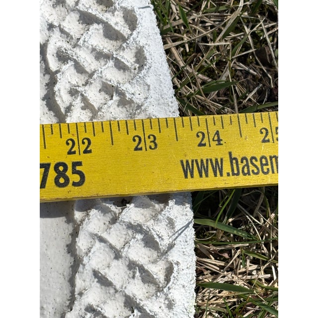 1950s Vintage Celtic Cement Sculpted Bas Relief Wall Hanging, Weathered, Pitted, 1950s For Sale - Image 5 of 12