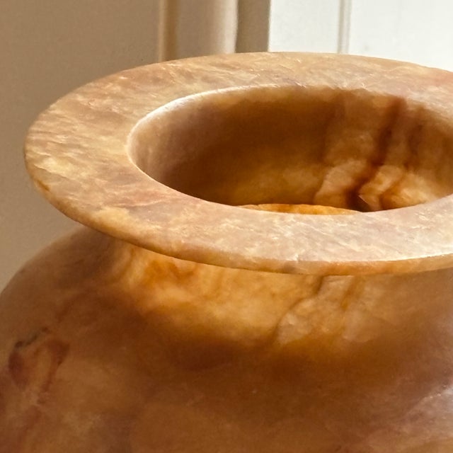 Vintage Handcrafted Egyptian Alabaster Vase For Sale - Image 10 of 18