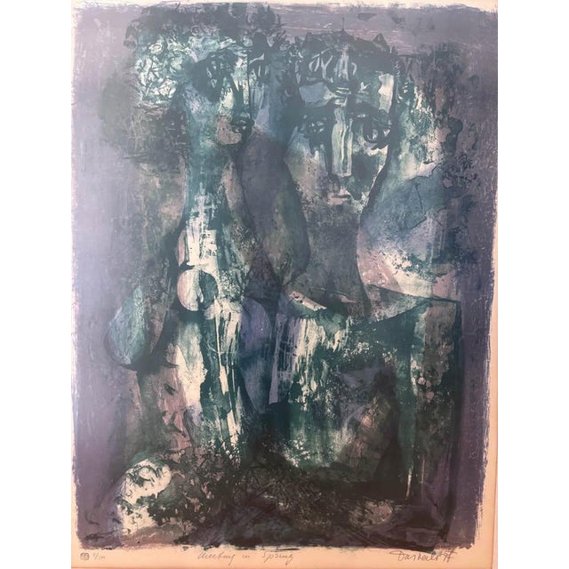 A striking limited edition lithograph by Bulgarian modernist Georgi Daskaloff (1923–2005), hand-signed and titled in...