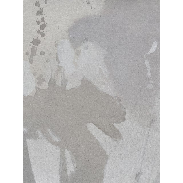 Original Contemporary Abstract Painting in Muted Taupe, Chalky White, and Soft Lilac by American Lyrical Abstractionist Stacey Warnix For Sale - Image 4 of 9