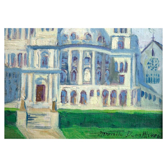 American Early 20th Century "The First Church of Christ Scientist" Boston Landscape Painting by Henrietta Dunn Mears, Framed For Sale - Image 3 of 4