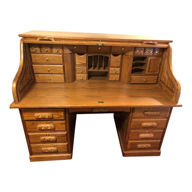 Postmaster Wood Rolltop Desk Chairish