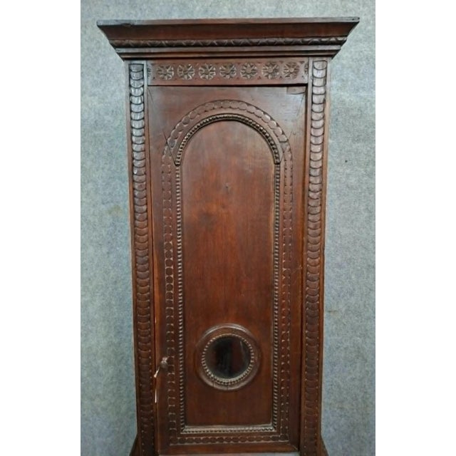 Brown Carved Oak Floor Clock Case, 18th Century For Sale - Image 8 of 9