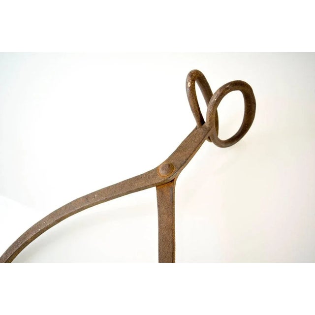 Metal Antique Vintage Industrial Hand-Forged Cast Iron Ice Block Tongs For Sale - Image 7 of 9