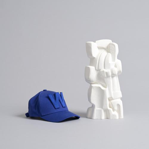 This abstract sculpture in plaster was made by the Belgian artist Jan Keustermans. The sculpture has a rough plaster...