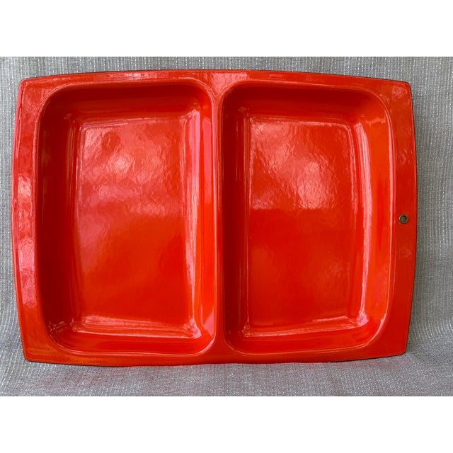 Orange MCM Orange Enamel Divided Tray For Sale - Image 8 of 14