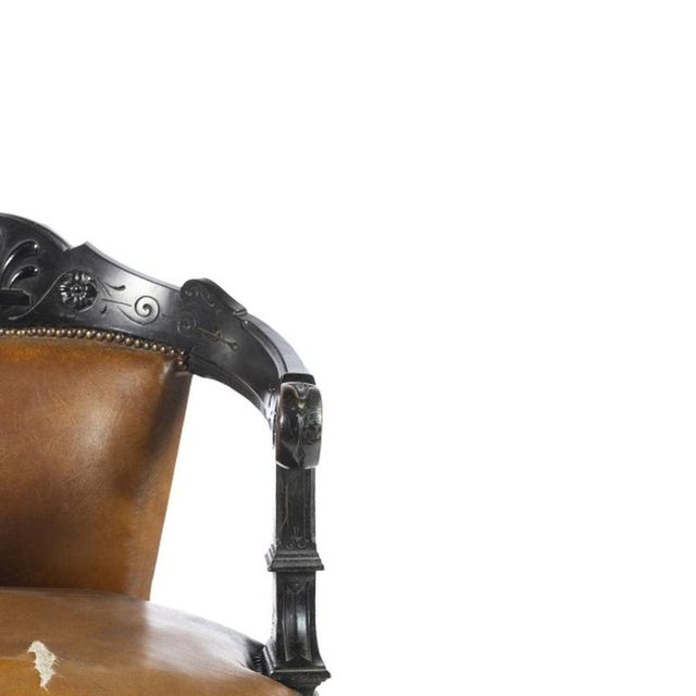 19th Century Office Chair in Oak For Sale - Image 4 of 6