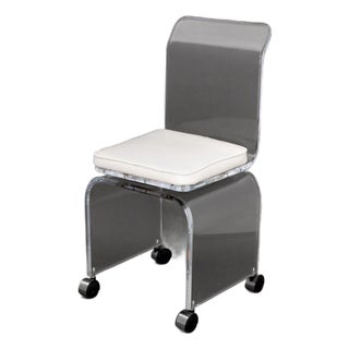 Modern Lucite Swivel Vanity Cair For Sale