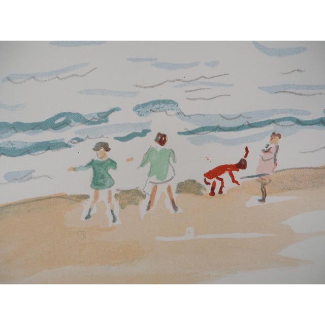 Modern Albert Marquet, Children on the Beach, 1947, Original Color Lithograph For Sale - Image 3 of 8