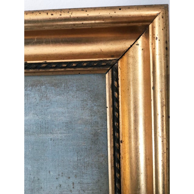 Vintage Original Cottage Oil Painting: Framed Nature Garden Art For Sale - Image 9 of 13