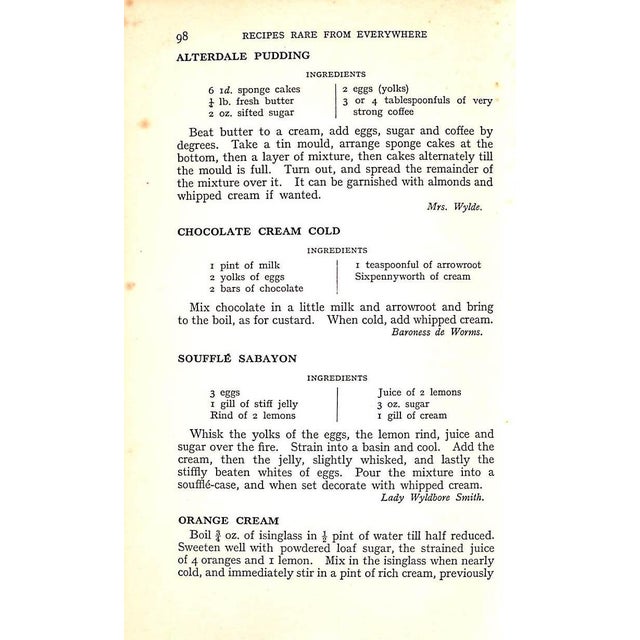"Recipes Rare From Everywhere" 1933 Peto, Mrs. Geoffrey [Collected By] For Sale - Image 4 of 11