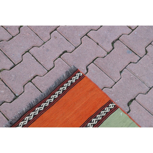 1960s Turkish Oushak Rug With Stripe Patterns For Sale In Sacramento - Image 6 of 9