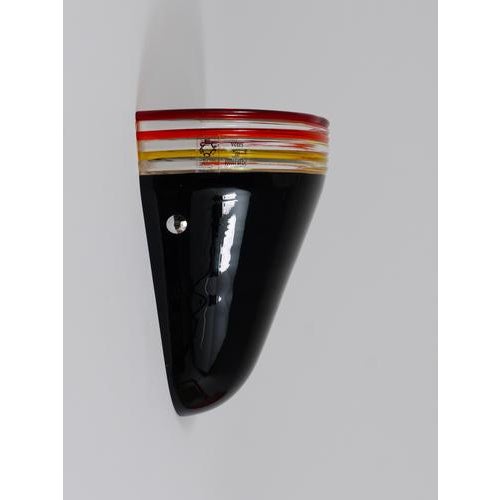 Black Febo Wall Lamp Sconce in Black Murano Glass by Roberto Pamio for Leucos, Italy, 1980s For Sale - Image 8 of 18
