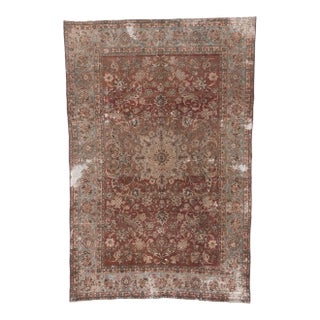 Early 20th Century Distressed Antique Persian Tabriz Rug, 06'05 X 09'08 For Sale