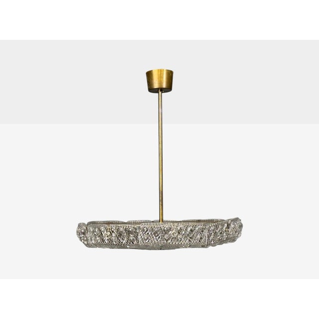 1960s Carl Fagerlund, Pendant Light, Textured Glass, Brass For Sale In New York - Image 6 of 15