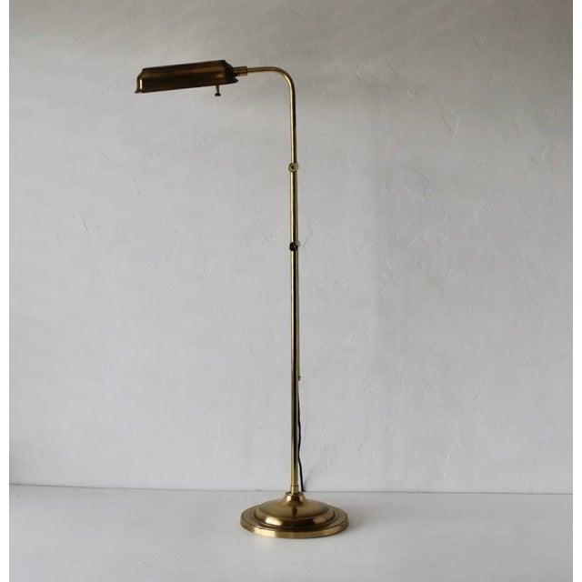 Brass 1970s Frederick Cooper Style Brass Pharmacy Library Reading Floor Lamp For Sale - Image 8 of 18