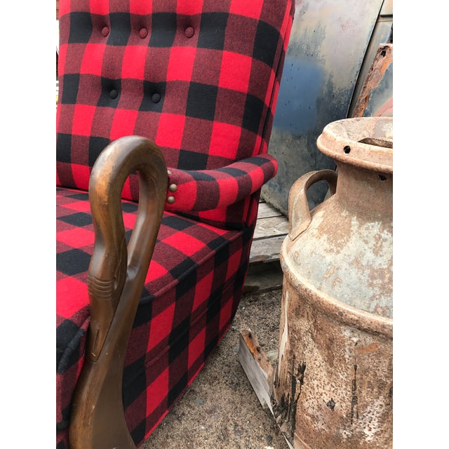 Buffalo Check Antique Gooseneck Platform Rocking Chair Chairish