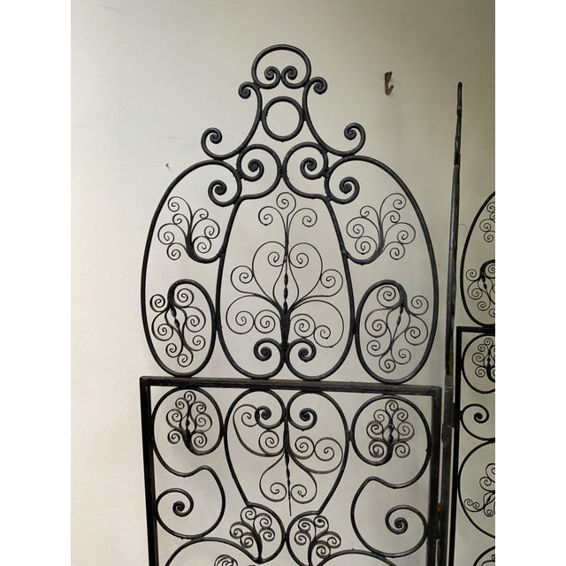 Early 20th Century Spanish Cast and Forged Iron 3 Part Folding Screen For Sale In Boston - Image 6 of 8