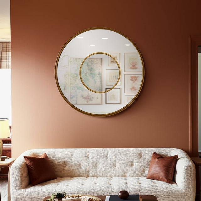 Aspbury Double Framed Round Mirror For Sale In Chicago - Image 6 of 8
