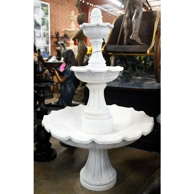 Brown Italian Marble Garden Fountain For Sale - Image 8 of 8