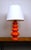 Large Swedish Orange Art Glass Table Lamp by Gustav Leek for Orrefors, 1960s For Sale - Image 3 of 10