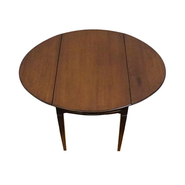 Brandt Furniture Banded Mahogany Traditional Style 36" Drop Leaf Pembroke Accent End Table 78-906 For Sale - Image 16 of 18