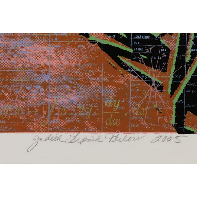 Late 20th Century Judith Lipnik Perlow Bridgework Series 2005 Signed Serigraph in Colors on Paper For Sale - Image 5 of 5