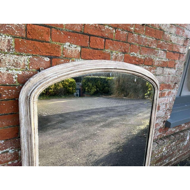 Large Antique English Arched Overmantle Mirror For Sale - Image 4 of 7