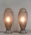 Genet et Michon A very rare pair of large French art deco lamps in patinated clear frosted molded-pressed glass. Made...