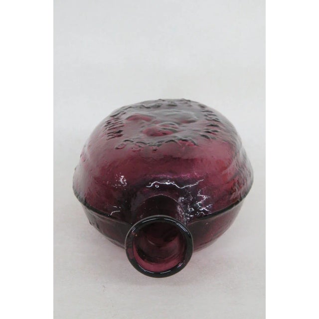 Albany Glass Works Purple George Washington Mayflower Flask Bottle For Sale - Image 11 of 12