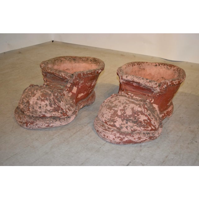 1960s Terracotta Shoe Planters- A Pair For Sale - Image 4 of 6
