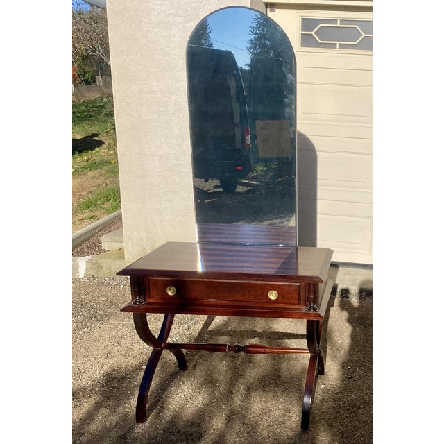 Solid wood dressing table in excellent condition, traditional Empire style, with a drawer. Dimensions: Height 180 cm,...