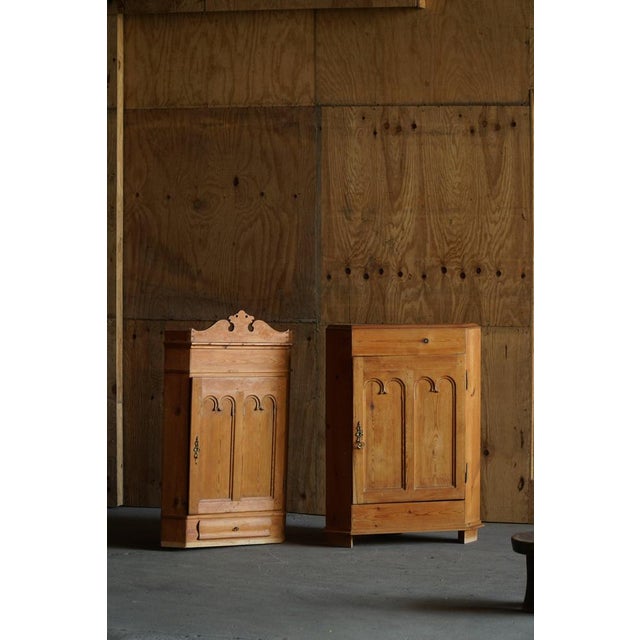 Antique Two-Part Pine Corner Cabinet For Sale - Image 5 of 18
