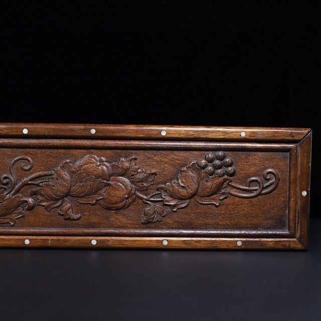 Wood Huali Rosewood Scroll Box Inlaid With Mother-of-Pearl For Sale - Image 7 of 9