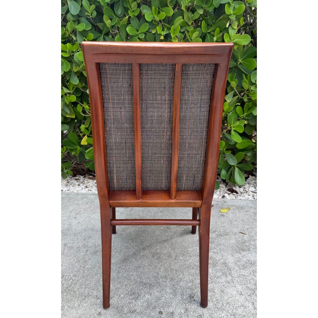 Brown Vintage Mid-Century Sculptural Walnut Dining Chairs With Sabre Legs, Set of 6 For Sale - Image 8 of 18