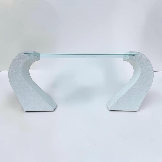 1980s 1980s Postmodern Curved Plaster Console Table For Sale - Image 5 of 6