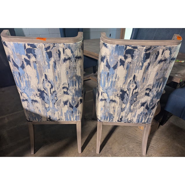 2020s Restoration Hardware Traditional Blue Leather Chairs - Set of 2 For Sale - Image 5 of 5