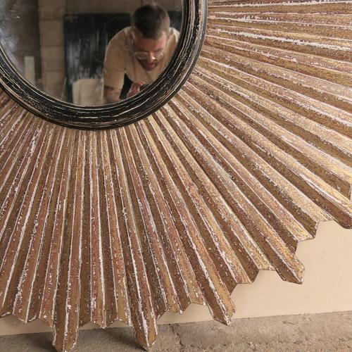 Large Sunbeam Wall Mirror For Sale - Image 5 of 11