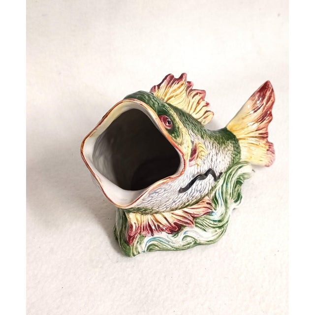 Horizontal Fish-Shaped Ceramic Jug, 1970s For Sale - Image 3 of 12
