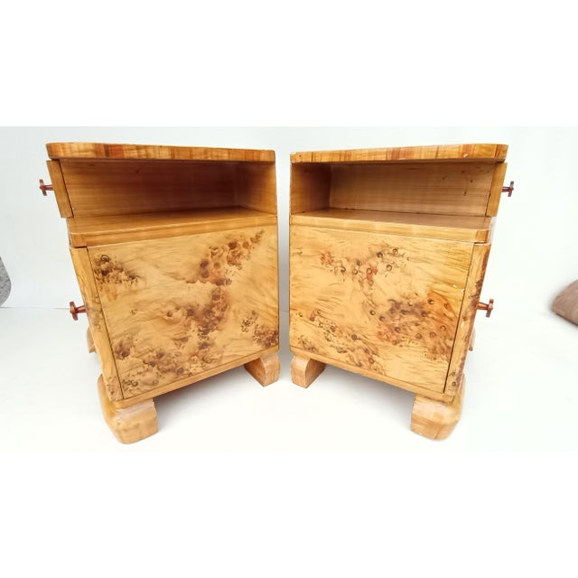 Art Deco Bedside Tables by Jindřich Halabala for Up Závody, 1940s, Set of 2 For Sale - Image 10 of 14