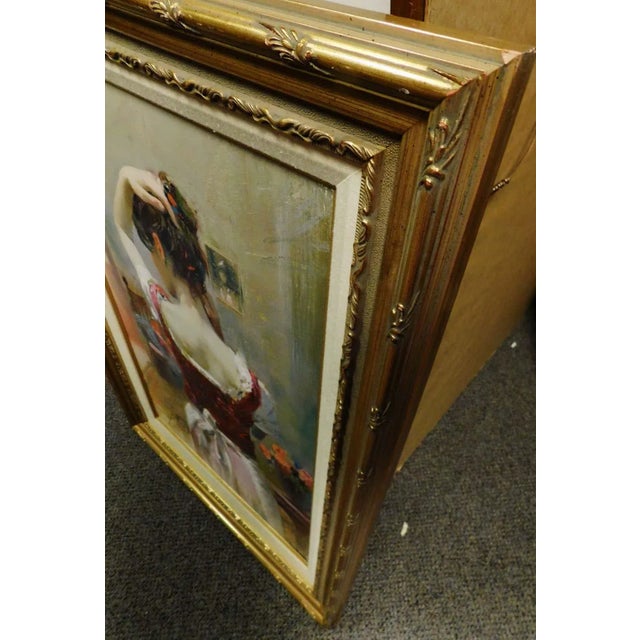 Textile Pino "Isabella" on Canvas Hand Signed & Embellished W/ Custom Frame For Sale - Image 7 of 9