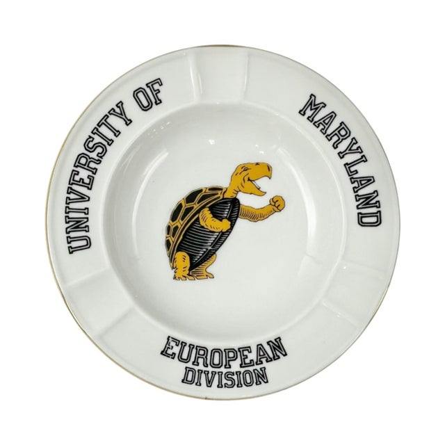 Vintage University of Maryland European Division Ceramic Ashtray For Sale - Image 4 of 8
