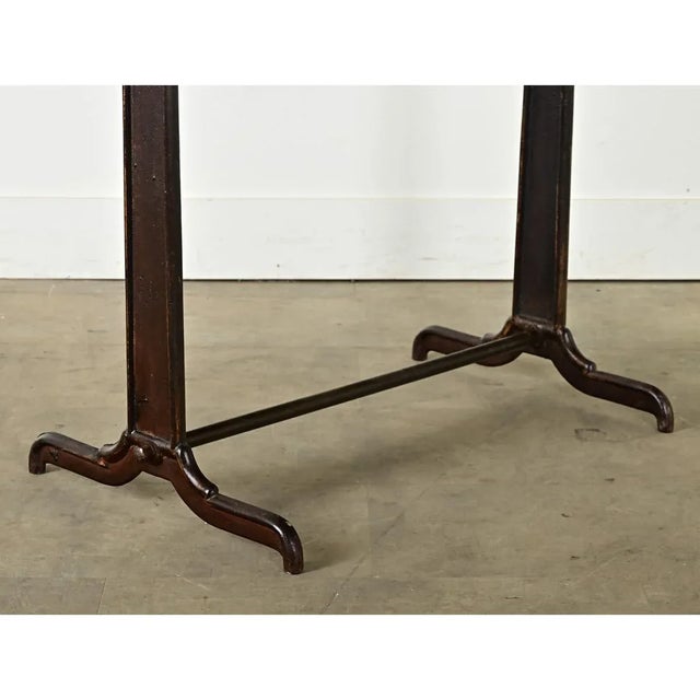 French Vintage Bistro Table with Wood Top For Sale In Baton Rouge - Image 6 of 10