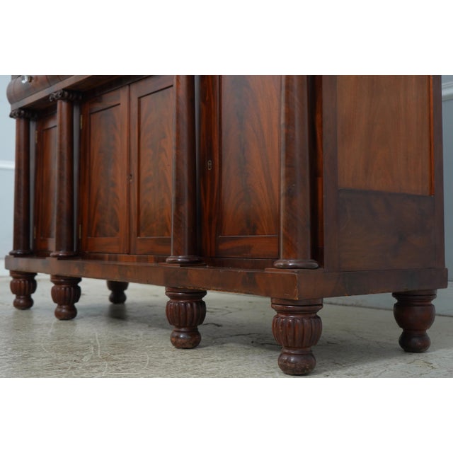 Antique Empire Style Flame Mahogany Server For Sale - Image 10 of 18