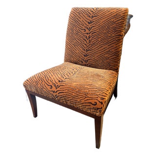 Wesley Hall Kassie Lounge Chair Upholstered in Dedar Tiger Jacquard Velvet For Sale